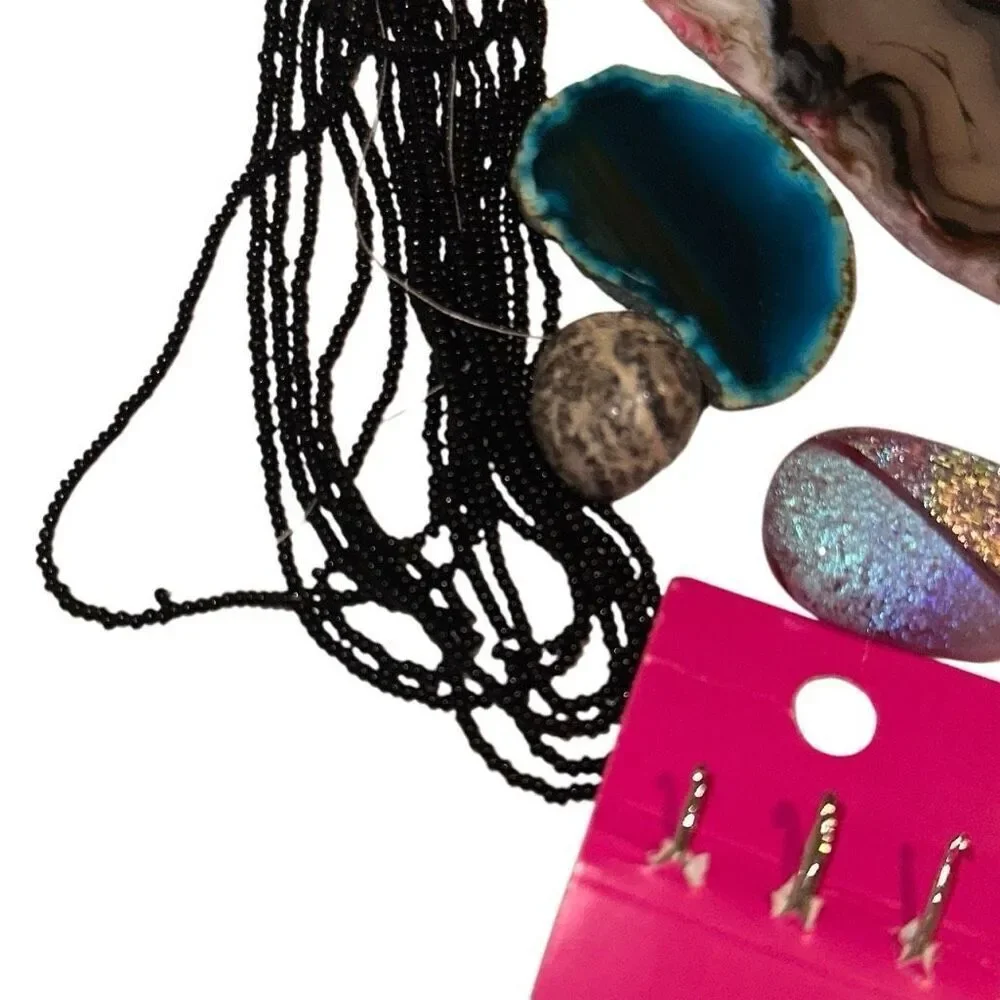 NEW Mixed Beads Clasps Necklaces & Stones earrings rings DIY Jewelry Set 70+ Pac